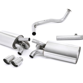 Porsche 987 S 3.4 Boxter/Cayman (Gen 2) - Non-Resonated (Louder) Cat-Back Exhaust System with Polished Trims - Polished