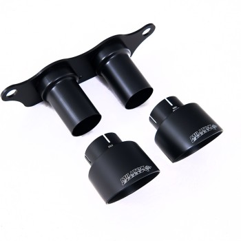 Porsche 991.2 GT3 & GT3 RS - GT-100 Cerakote Black Trims & Mounting Plate - Fits to OE Rear Silencer - Cerakote Black