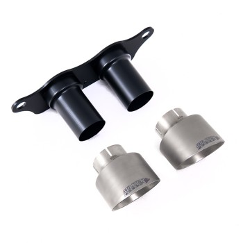 Porsche 991.2 GT3 & GT3 RS - GT-100 Brushed Titanium Trims & Mounting Plate - Fits to OE Silencer - Brushed Titanium