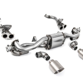 Porsche 718 GTS & Spyder Boxster/GT4 4.0 Cayman (GPF Pre Feb 2020 Models) - GPF/OPF Bypass With Titanium GT-115 Trims - Brushed Titanium