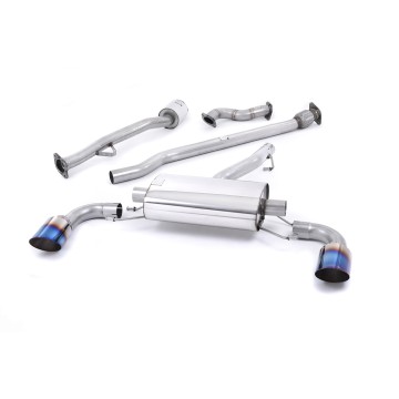 Toyota GT86/Subaru BRZ - Non-Resonated (Louder) Primary Cat-Back Exhaust System with Burnt Titanium Trims - Burnt Titanium