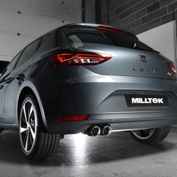 Seat Leon FR 2.0 TDI 150 - Resonated (Quieter) Cat-Back Exhaust System with Polished Tips - Polished