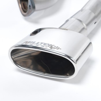 Seat Leon Cupra 280/290 (Non GPF Models) - Resonated (Quieter) Cat-Back Exhaust System with Front Silencer Delete & Polished Oval Tips - Polished - Oval (Jet)