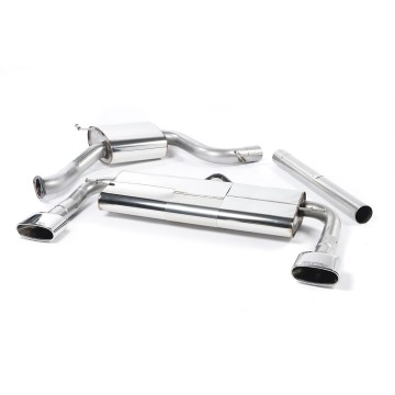 Seat Leon Cupra 280/290 (Non GPF Models) - Resonated (Quieter) Cat-Back Exhaust System with Front Silencer Delete & Polished Oval Tips - Polished - Oval (Jet)