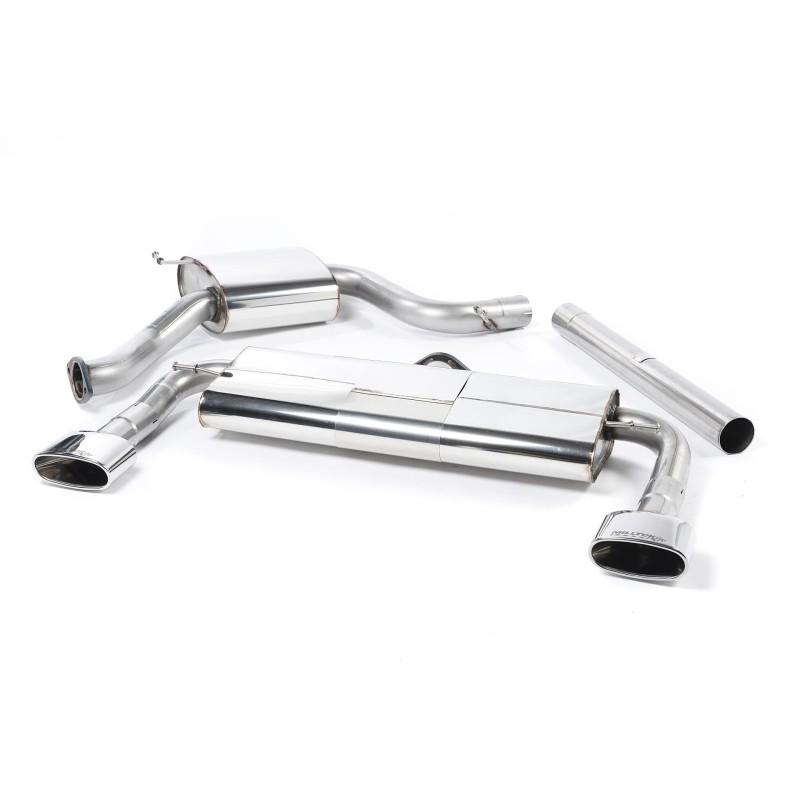 Seat Leon Cupra 280/290 (Non GPF Models) - Resonated (Quieter) Cat-Back Exhaust System with Front Silencer Delete & Polished Oval Tips - Polished - Oval (Jet)