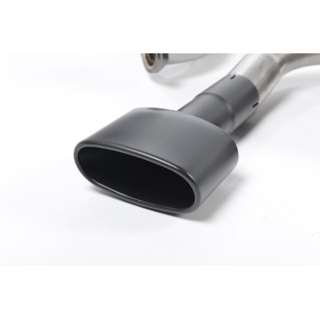 Seat Leon Cupra 280/290 (Non GPF Models) - Resonated (Quieter) Cat-Back Exhaust System with Front Silencer Delete & Black Oval Tips - Cerakote Black - Oval (Jet)