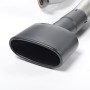 Seat Leon Cupra 280/290 (Non GPF Models) - Resonated (Quieter) Cat-Back Exhaust System with Front Silencer Delete & Black Oval Tips - Cerakote Black - Oval (Jet)