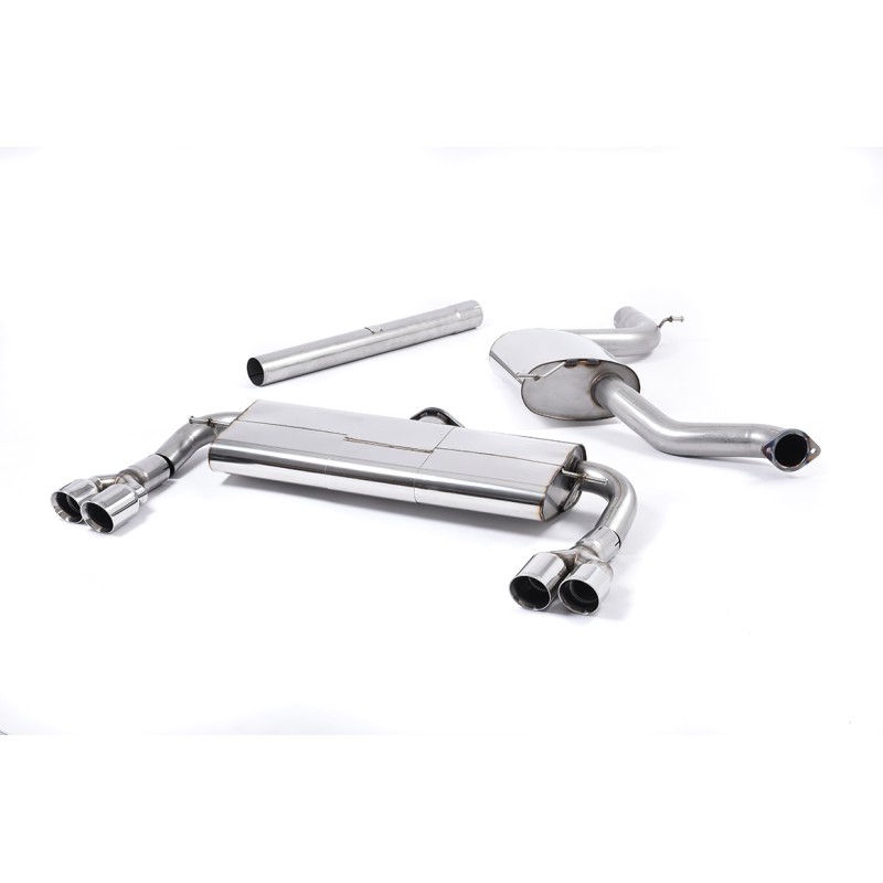 Seat Leon Cupra 280/290 (Non GPF Models) - Resonated (Quieter) Cat-Back Exhaust System with Front Silencer Delete & Quad Polished Round Tips - Polished - GT
