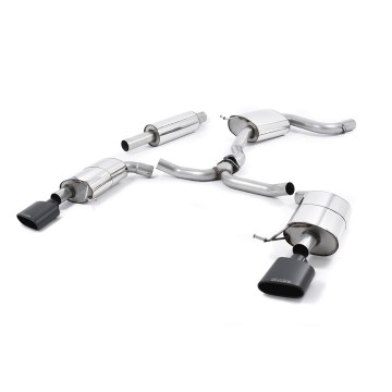 Seat Leon ST Cupra 280/290 2.0 TSI (Non GPF Models) - Resonated (Quieter) Cat-Back Exhaust System with Cerakote Black Oval Tips - Cerakote Black - Oval (Jet)