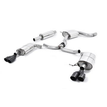 Seat Leon ST Cupra 280/290 2.0 TSI (Non GPF Models) - Resonated (Quieter) Cat-Back Exhaust System with Quad Round Cerakote Black Tips - Cerakote Black - GT