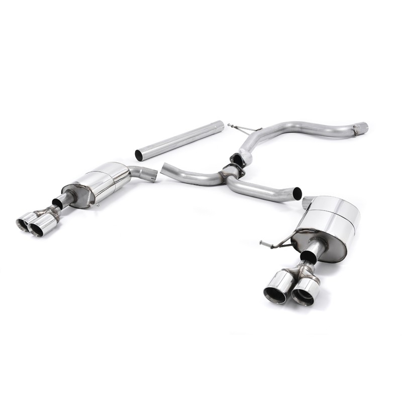 Seat Leon ST Cupra 280/290 2.0 TSI (Non GPF Models) - Non-Resonated (Louder) Cat-Back Exhaust System with Quad Round Polished Tips - Polished - GT