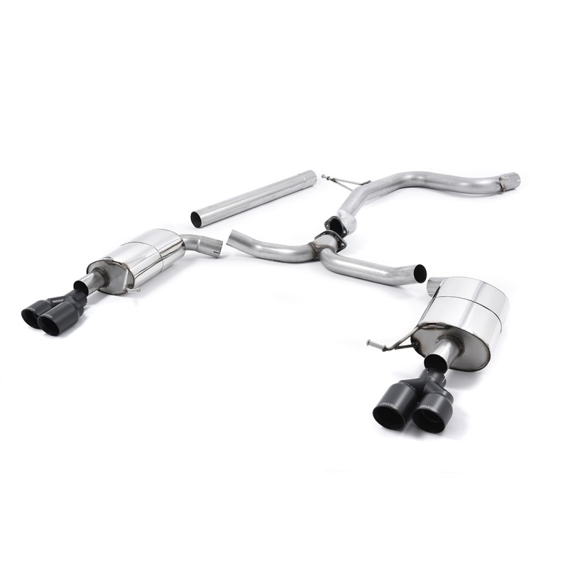 Seat Leon ST Cupra 280/290 2.0 TSI (Non GPF Models) - Non-Resonated (Louder) Cat-Back Exhaust System with Quad Round Cerakote Black Tips - Cerakote Black - GT
