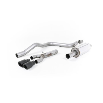 Seat Leon FR 2.0 TDI 150 - Resonated (Quieter) Cat-Back Exhaust System with Cerakote Black Tips - Cerakote Black