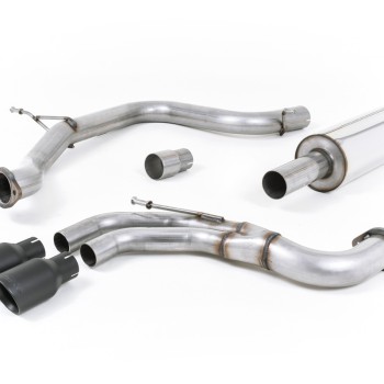 Seat Leon FR 2.0 TDI 184ps SC - Resonated (Quieter) Cat-Back Exhaust System with Cerakote Black Tips - Cerakote Black