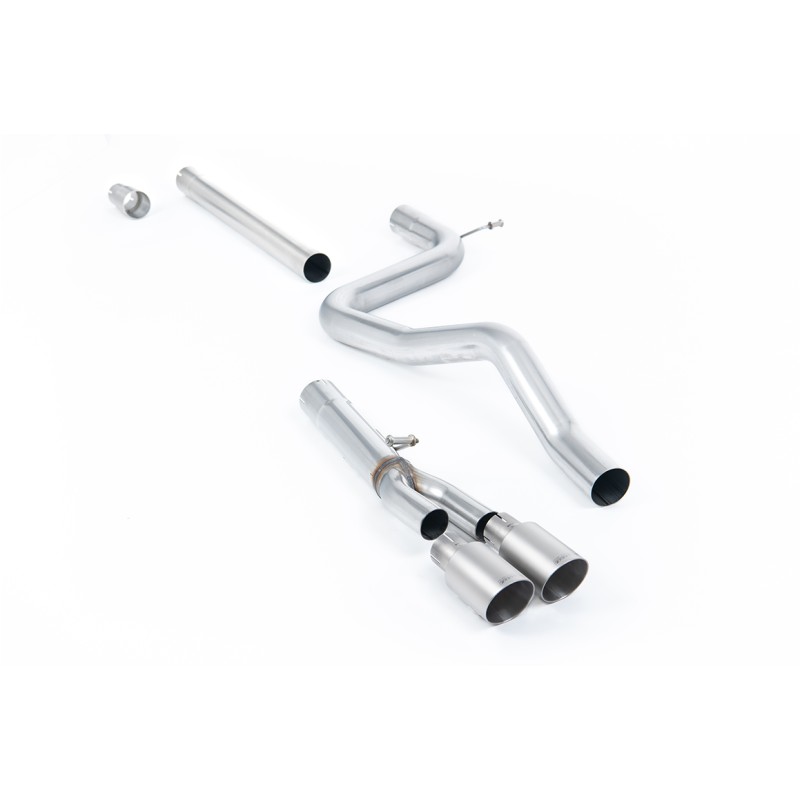 Seat Leon FR 2.0 TDI 150 - Non-Resonated (Louder) Cat-Back Exhaust System with Titanium Tips - Brushed Titanium