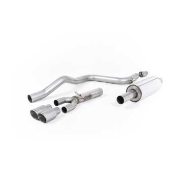 Seat Leon FR 2.0 TDI 150 - Resonated (Quieter) Cat-Back Exhaust System with Brushed Titanuim Tips - Brushed Titanium