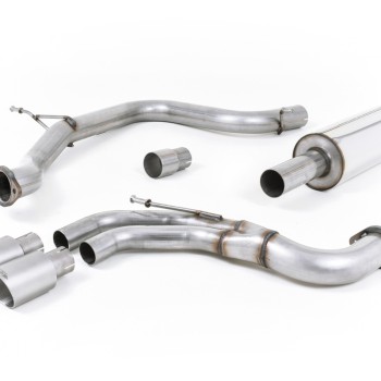 Seat Leon FR 2.0 TDI 184ps SC - Resonated (Quieter) Cat-Back Exhaust System with Titanium Tips - Brushed Titanium
