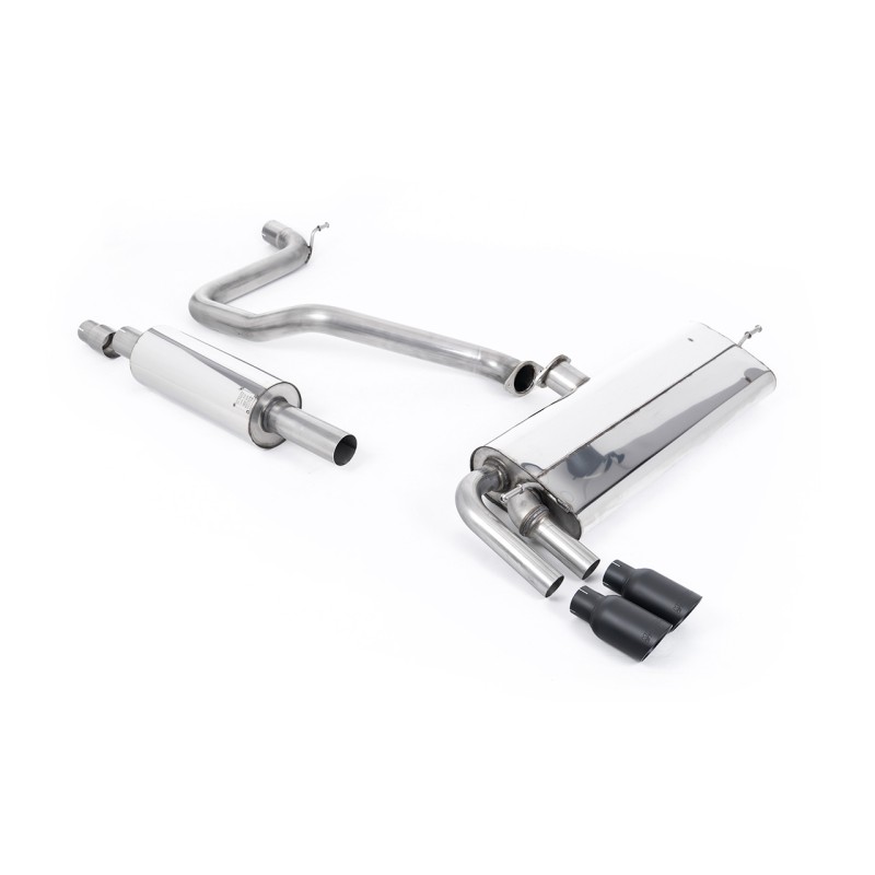 Seat Leon FR 1.4 TSI - Resonated (Quieter) Cat-Back Exhaust System with GT-80 Cerakote Black Trims - Cerakote Black