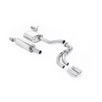 Seat Leon FR 1.8 TSI 180ps - Road+ (Part-Resonated) Cat-Back Exhaust System with Polished GT-80 Trims - Polished