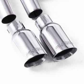 Seat Leon FR 1.8 TSI & VW Golf MK7.5 1.5TSI - Non-Resonated (Louder) Cat-Back Exhaust System with Polished GT-80 Trims (GTD Style) - Polished