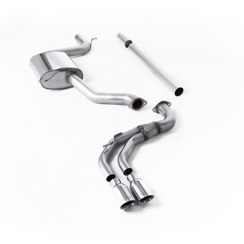 Seat Leon FR 1.8 TSI & VW Golf MK7.5 1.5TSI - Non-Resonated (Louder) Cat-Back Exhaust System with Polished GT-80 Trims (GTD Style) - Polished
