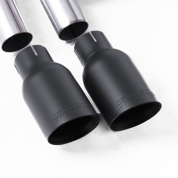 Seat Leon FR 1.8 TSI & VW Golf MK7.5 1.5TSI - Non-Resonated (Louder) Cat-Back Exhaust System with Cerakote Black GT-80 Trims (GTD Style) - Cerakote Black