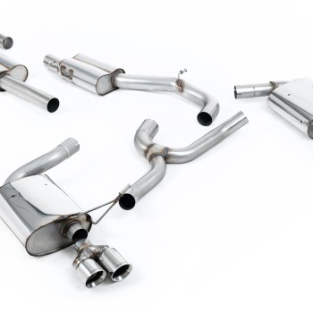 Seat Leon ST Cupra 300 (Non GPF Models) - Resonated (Quieter) Cat-Back Exhaust System with Polished Quad GT Round Tips - Polished - GT