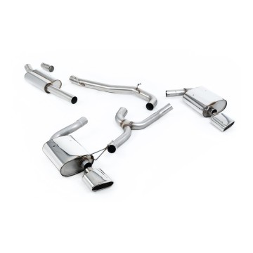 Seat Leon ST Cupra 300 (Non GPF Models) - Non-Resonated (Louder) Cat-Back Exhaust System with Polished Oval Tips - Polished - Oval (Jet)
