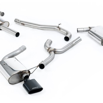 Seat Leon ST Cupra 300 (Non GPF Models) - Non-Resonated (Louder) Cat-Back Exhaust System with Cerakote Black Oval Tips - Cerakote Black - Oval (Jet)