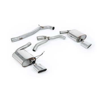 Seat Leon Cupra MK4 ST 310 & ST Cupra 300 - Non Resonated (Louder) Cat-Back Exhaust System with Polished Oval Tips - Polished - Oval (Jet)