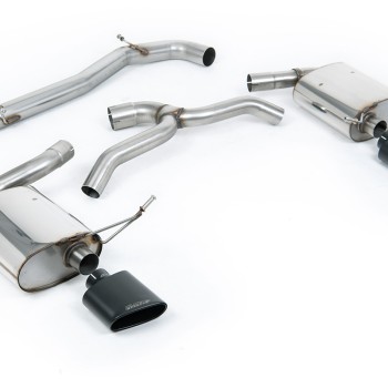 Seat Leon Cupra MK4 ST 310 & ST Cupra 300 - Non-Resonated (Louder) Cat-Back Exhaust System with Cerakote Black Oval Tips - Cerakote Black - Oval (Jet)