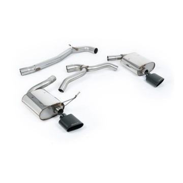 Seat Leon Cupra MK4 ST 310 & ST Cupra 300 - Non-Resonated (Louder) Cat-Back Exhaust System with Cerakote Black Oval Tips - Cerakote Black - Oval (Jet)