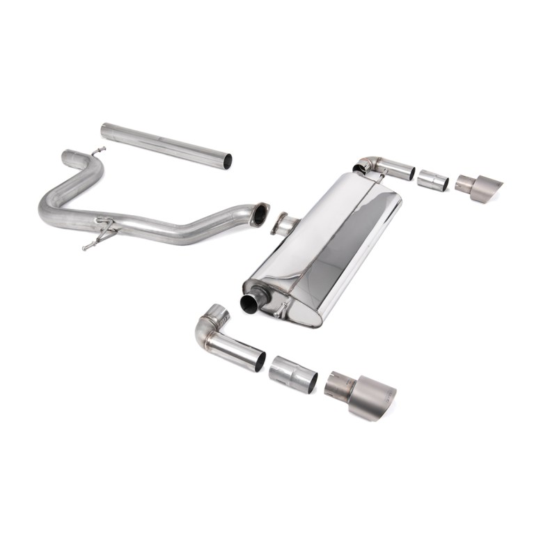 Seat Leon Cupra R 310ps - Non-Resonated (Louder) Cat-Back Exhaust System with GT-100 Titanium Trims - Brushed Titanium