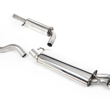 Seat Leon Cupra (1.8T/1.9 TDI) & VW Golf MK4 GTI (1.8T/1.9 TDI) - Resonated (Quieter) Cat-Back Exhaust System with Twin Polished Trims - Polished