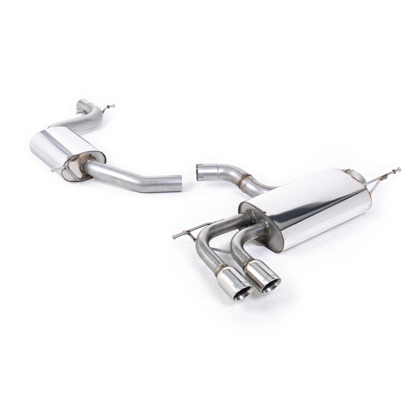 VW Scirocco GT 2.0 TSI 200ps - Resonated (Quieter) Cat-Back Exhaust System with Twin GT80 Trims