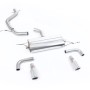 VW Golf GTi Mk6 - Non-Resonated (Louder) Cat-Back Exhaust System with Dual Polished Trims - Polished - 90 - Jet