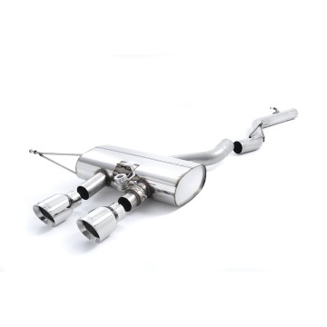 VW Golf R Mk6 - Non-Resonated (Louder) Cat-Back Exhaust System with Polished Trims - Polished