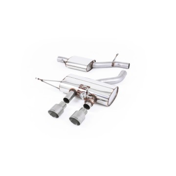 VW Golf R Mk6 - Resonated (Quieter) Cat-Back Exhaust System with Titanium Trims - Brushed Titanium