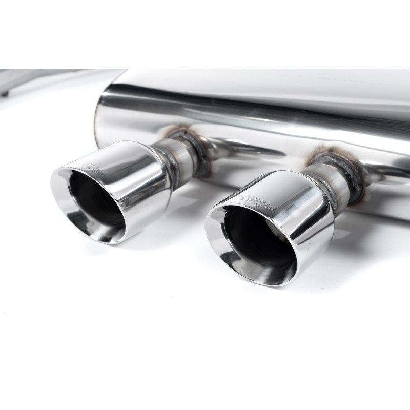 VW Golf GTi Mk5 - Non-Resonated (Louder) Cat-Back Exhaust System with GT100 Trims (For R32 Valance)