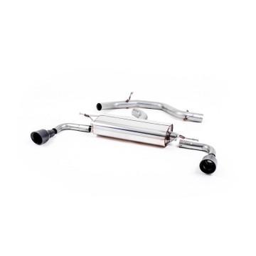 VW Golf GTi Mk6 - Non-Resonated (Louder) Cat-Back Exhaust System with Black GT100 Trims - Cerakote Black - 100 - GT