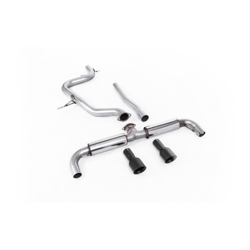 VW Golf GTD Mk6 TDI 170PS - DPF-Back Exhaust System with Dual Matt-Black Tips (GTI Style) - Cerakote Black