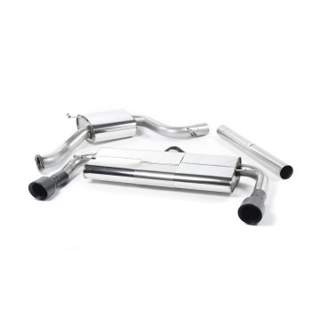 VW Golf GTI Mk7 Resonated (Quieter) Cat-Back Exhaust System with Matt Black Tips - Cerakote Black