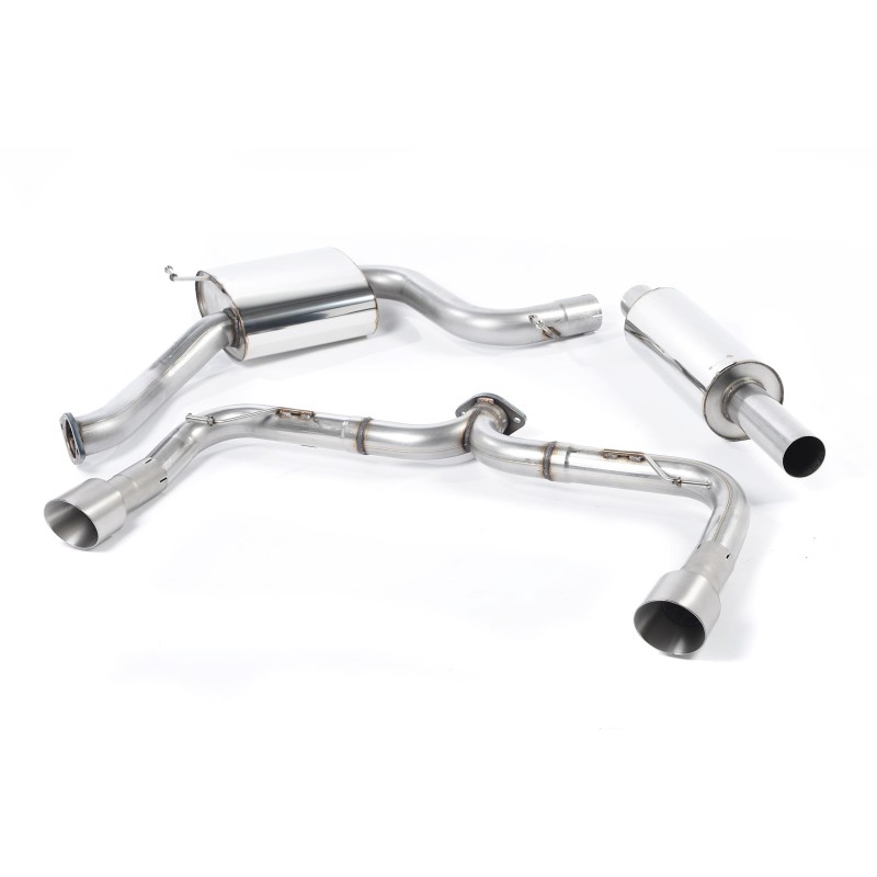 VW Golf GTI Mk7 Non-Resonated (Louder) Cat-Back Exhaust System with Titanium Tips - Brushed Titanium