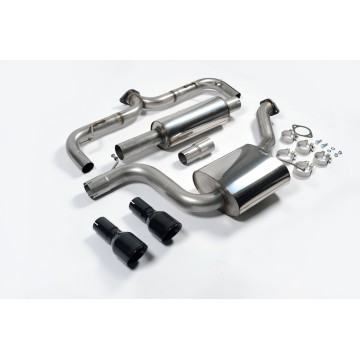 VW Golf GTI Mk7 Non-Resonated (Louder) Cat-Back Exhaust System with Matt Black Tips - Cerakote Black