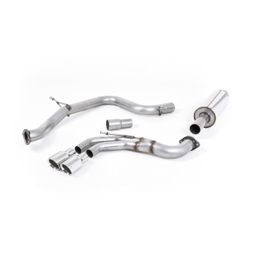 VW Golf GTI Mk7 - Resonated (Quieter) Cat-Back Exhaust System with Polished Tips - Polished