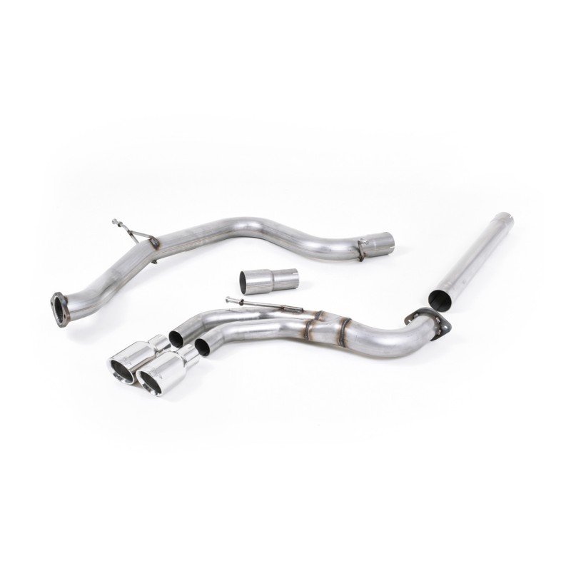 VW Golf GTD Mk7 - Non-Resonated (Louder) Cat-Back Exhaust System with Polished Tips - Polished