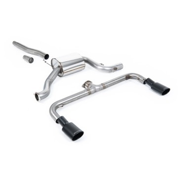 VW Scirocco GT 2.0 TSI 200ps - Non-Resonated (Louder) Cat-Back Exhaust System with Cerakote Black Oval Tips (For Scirocco R Valance) - Cerakote Black - Oval (Jet)