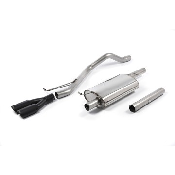 VW T5/T6 LWB - Resonated (Quieter) DPF-Back Exhaust System Twin Black Oval Outlets - Cerakote Black Oval