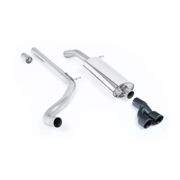 VW Polo R WRC - Non-Resonated (Louder) Cat-Back Exhaust System with Cerakote Black Tips - Cerakote Black