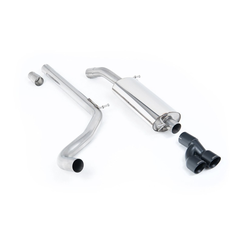 VW Polo R WRC - Non-Resonated (Louder) Cat-Back Exhaust System with Cerakote Black Tips - Cerakote Black